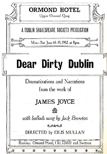 Programme cover for the 1982 performance of Dear Dirty Dublin