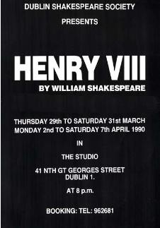 Programme cover from the 1990 performance of Henry VIII
