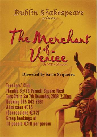 Programme details from the 2009 performance of The Merchant of Venice