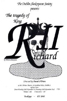 Programme cover from the 1996 performance of Richard II