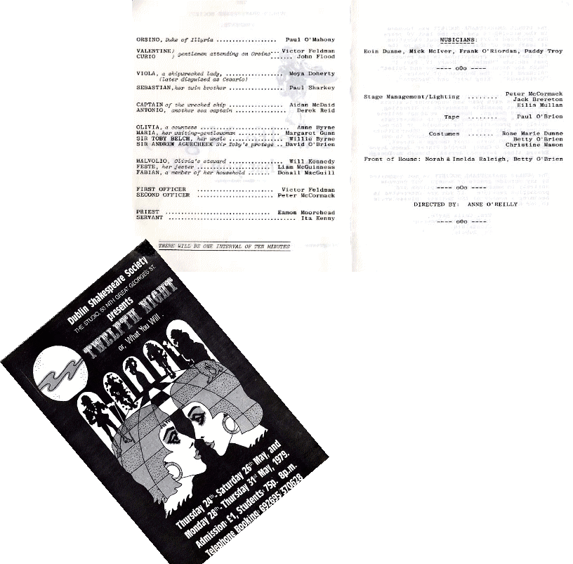 Programme from the 1979 performance of Twelfth Night