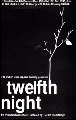 Programme cover from the 1990 performance of twelfth night 